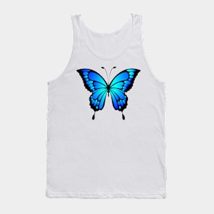 Dramatic Bright Blue and Black Butterfly Tank Top